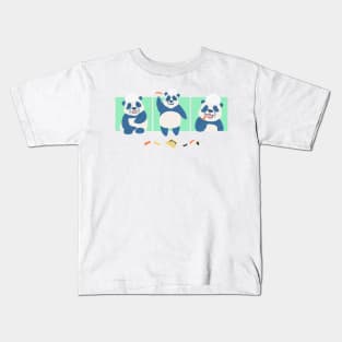 Cute Panda Sushi Chef Drawing illustration Kids T-Shirt